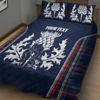 Custom Scotland Curling Quilt Bed Set Scottish Thistle Mix Tartan Pattern - Wonder Print Shop
