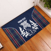 Custom Scotland Curling Rubber Doormat Scottish Thistle Mix Tartan Pattern - Wonder Print Shop