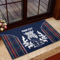 Custom Scotland Curling Rubber Doormat Scottish Thistle Mix Tartan Pattern - Wonder Print Shop