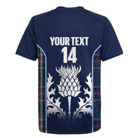 Custom Scotland Curling Rugby Jersey Scottish Thistle Mix Tartan Pattern - Wonder Print Shop