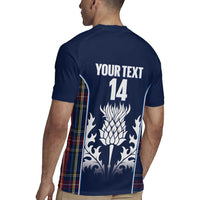 Custom Scotland Curling Rugby Jersey Scottish Thistle Mix Tartan Pattern - Wonder Print Shop