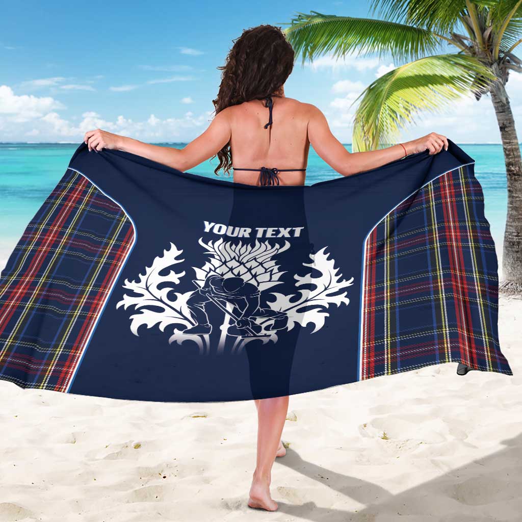 Custom Scotland Curling Sarong Scottish Thistle Mix Tartan Pattern - Wonder Print Shop