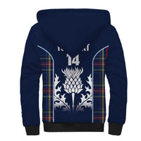 Custom Scotland Curling Sherpa Hoodie Scottish Thistle Mix Tartan Pattern - Wonder Print Shop