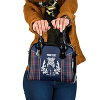 Custom Scotland Curling Shoulder Handbag Scottish Thistle Mix Tartan Pattern - Wonder Print Shop