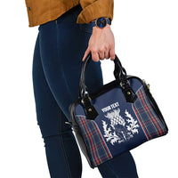 Custom Scotland Curling Shoulder Handbag Scottish Thistle Mix Tartan Pattern - Wonder Print Shop