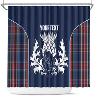 Custom Scotland Curling Shower Curtain Scottish Thistle Mix Tartan Pattern - Wonder Print Shop