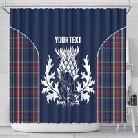 Custom Scotland Curling Shower Curtain Scottish Thistle Mix Tartan Pattern - Wonder Print Shop