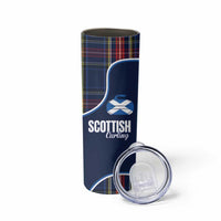 Custom Scotland Curling Skinny Tumbler Scottish Thistle Mix Tartan Pattern - Wonder Print Shop
