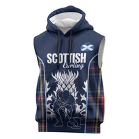 Custom Scotland Curling Sleeveless Hoodie Scottish Thistle Mix Tartan Pattern - Wonder Print Shop