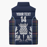 Custom Scotland Curling Sleeveless Puffer Jacket Scottish Thistle Mix Tartan Pattern - Wonder Print Shop