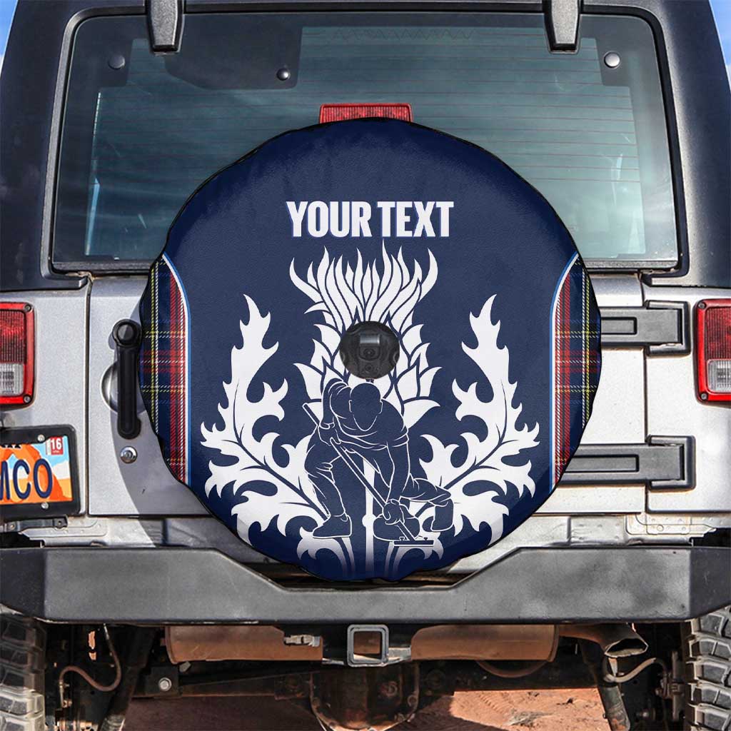 Custom Scotland Curling Spare Tire Cover Scottish Thistle Mix Tartan Pattern - Wonder Print Shop