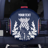 Custom Scotland Curling Spare Tire Cover Scottish Thistle Mix Tartan Pattern - Wonder Print Shop