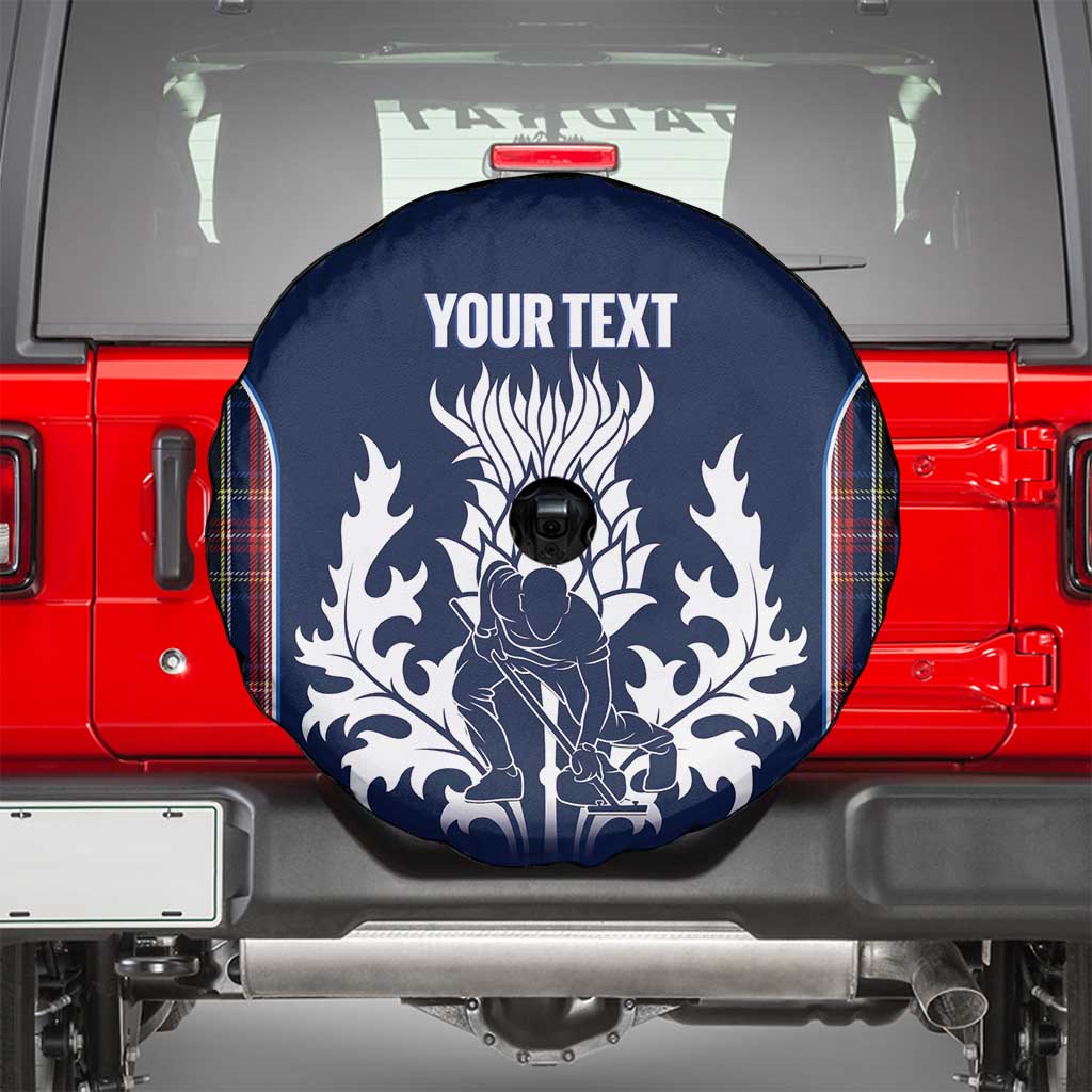 Custom Scotland Curling Spare Tire Cover Scottish Thistle Mix Tartan Pattern - Wonder Print Shop