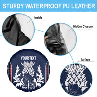 Custom Scotland Curling Spare Tire Cover Scottish Thistle Mix Tartan Pattern - Wonder Print Shop