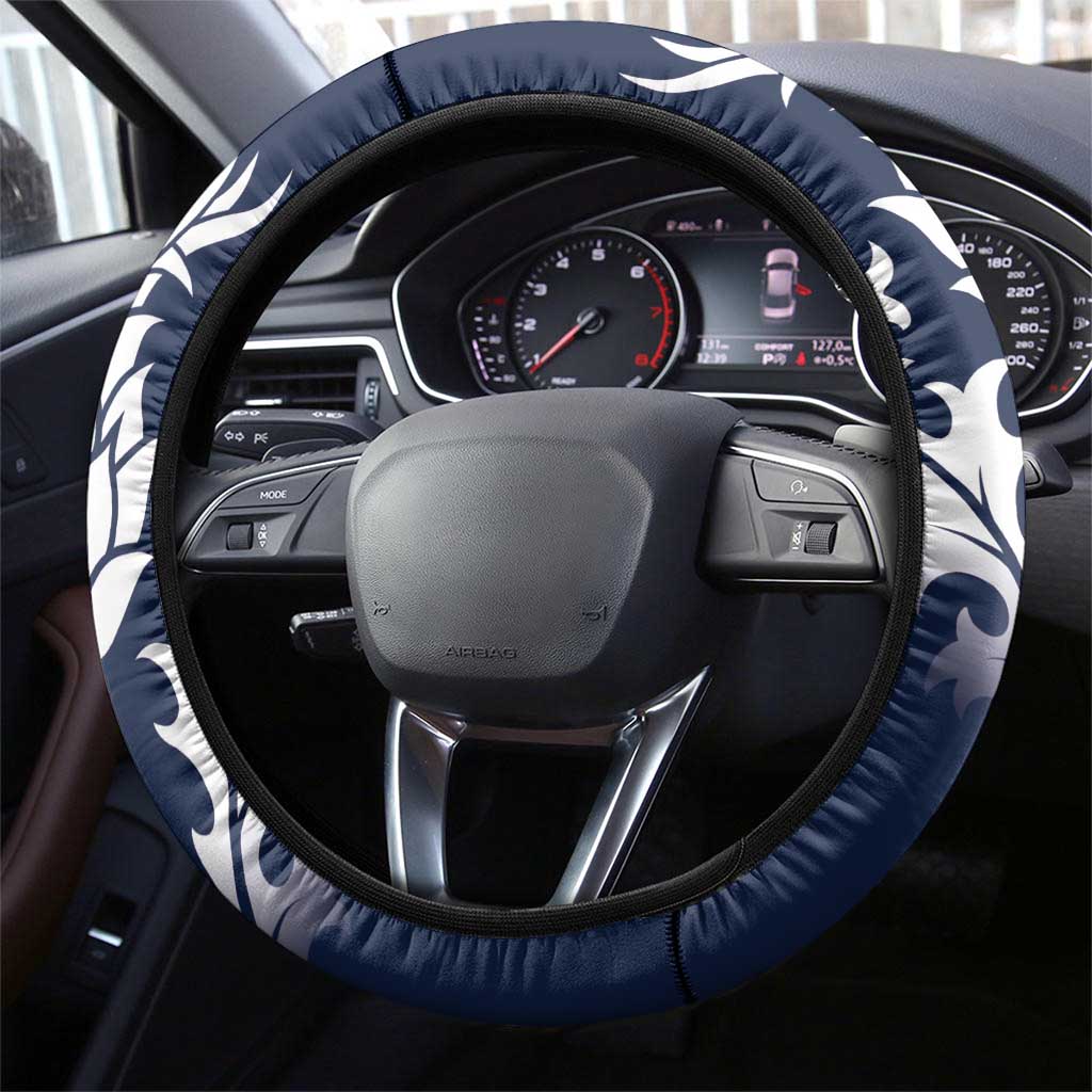 Scotland Curling Steering Wheel Cover Scottish Thistle Mix Tartan Pattern - Wonder Print Shop