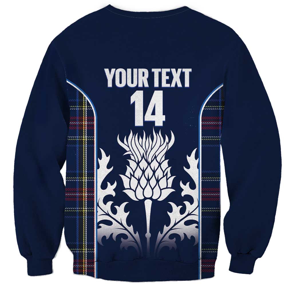 Custom Scotland Curling Sweatshirt Scottish Thistle Mix Tartan Pattern - Wonder Print Shop