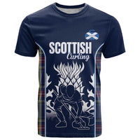 Custom Scotland Curling T Shirt Scottish Thistle Mix Tartan Pattern - Wonder Print Shop
