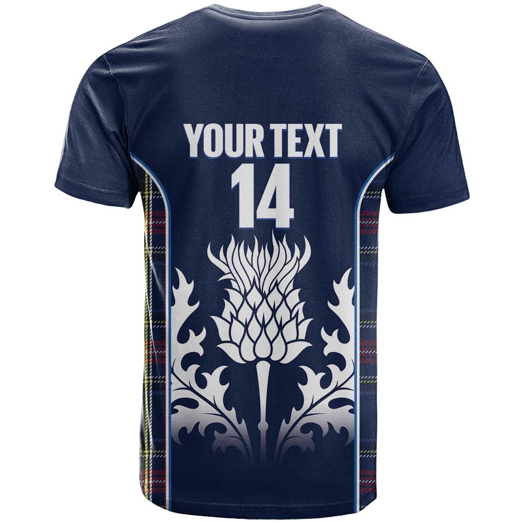 Custom Scotland Curling T Shirt Scottish Thistle Mix Tartan Pattern - Wonder Print Shop