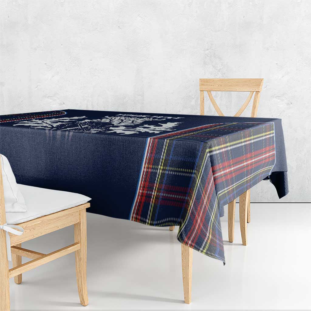 Custom Scotland Curling Tablecloth Scottish Thistle Mix Tartan Pattern - Wonder Print Shop