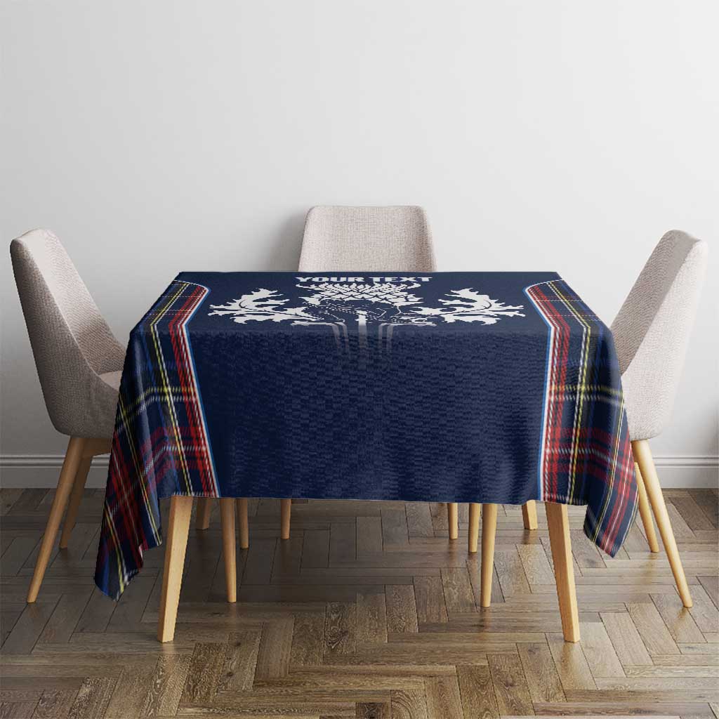 Custom Scotland Curling Tablecloth Scottish Thistle Mix Tartan Pattern - Wonder Print Shop