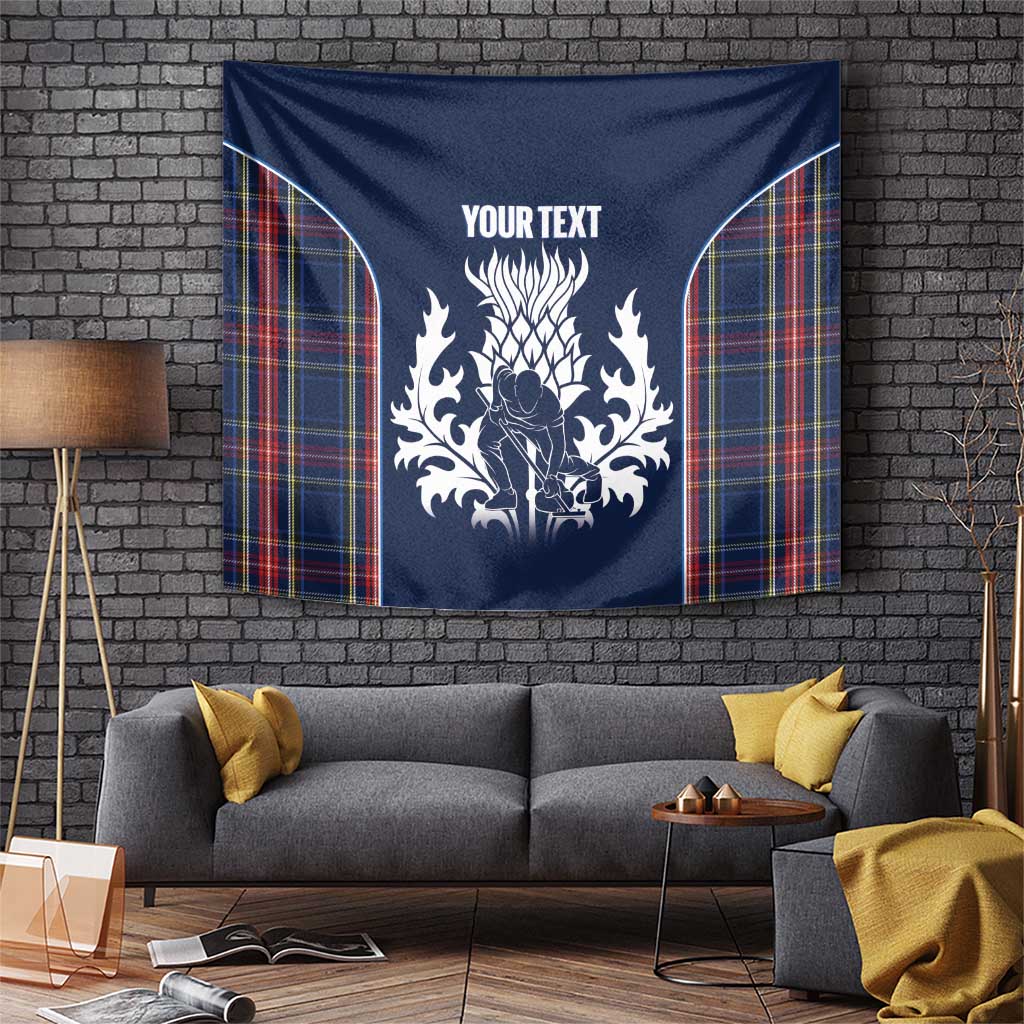 Custom Scotland Curling Tapestry Scottish Thistle Mix Tartan Pattern - Wonder Print Shop