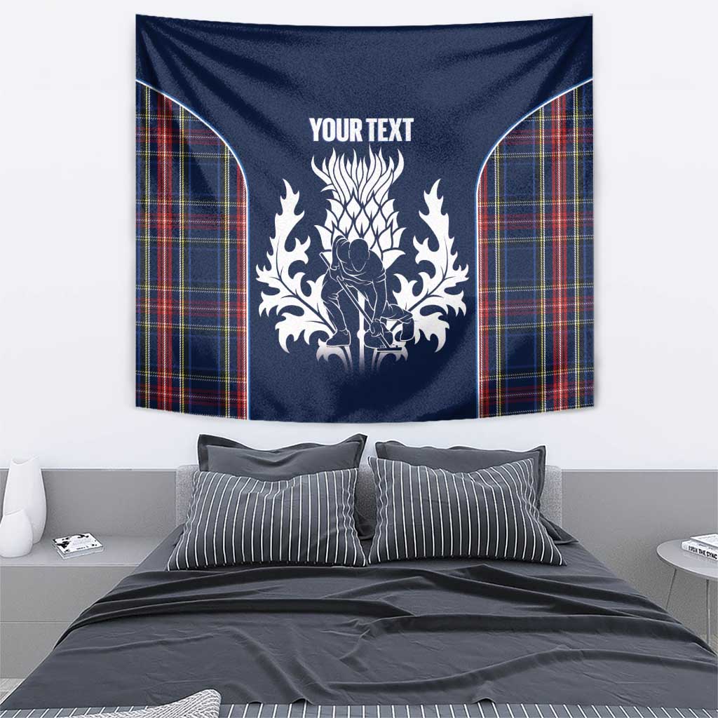 Custom Scotland Curling Tapestry Scottish Thistle Mix Tartan Pattern - Wonder Print Shop