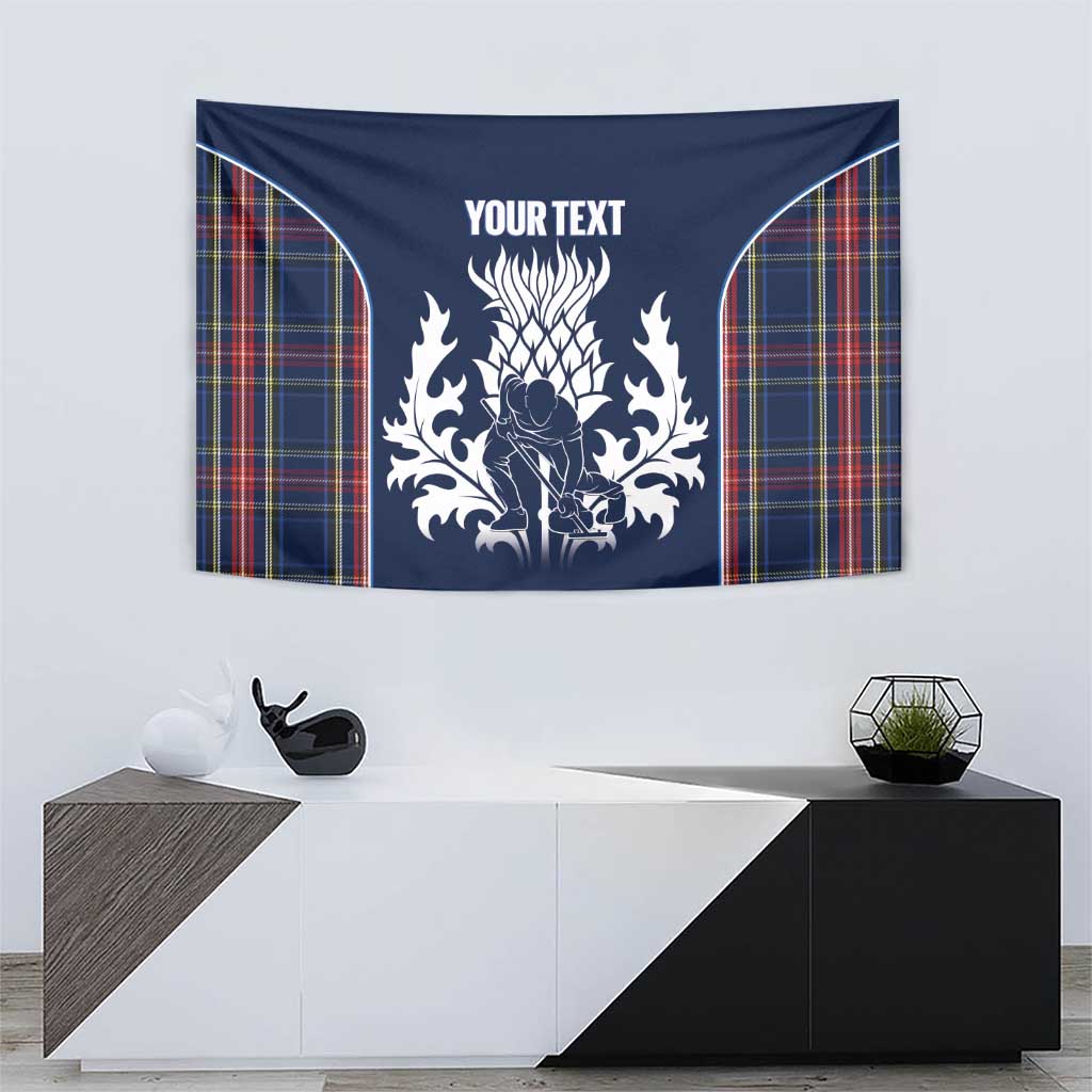 Custom Scotland Curling Tapestry Scottish Thistle Mix Tartan Pattern - Wonder Print Shop