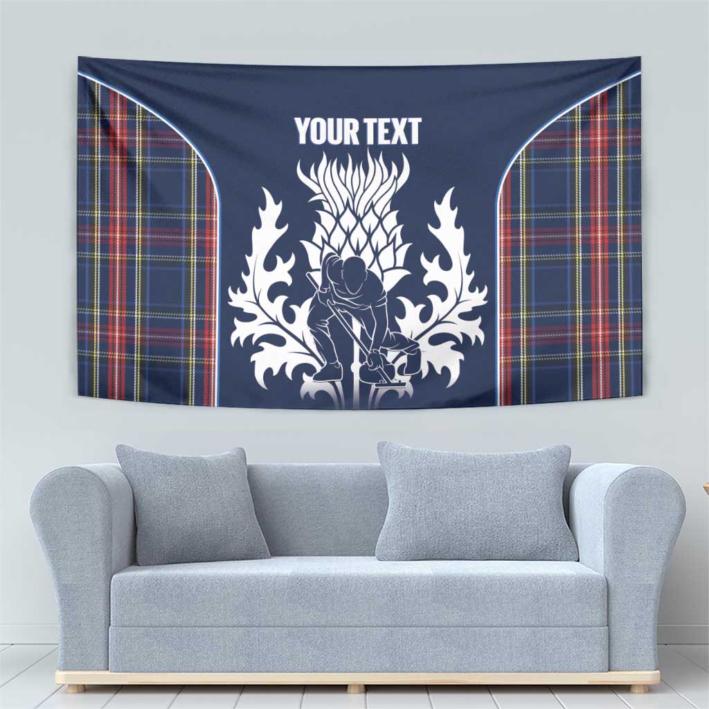 Custom Scotland Curling Tapestry Scottish Thistle Mix Tartan Pattern - Wonder Print Shop