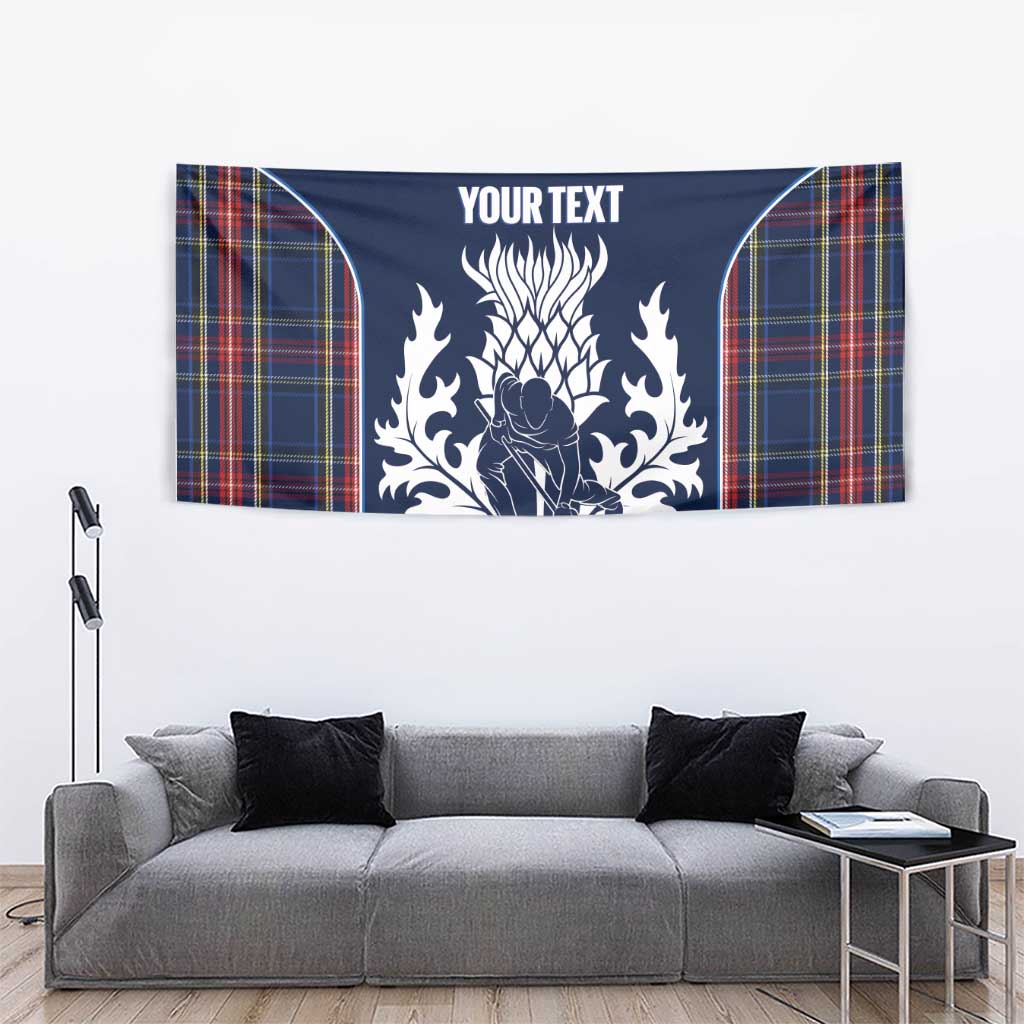 Custom Scotland Curling Tapestry Scottish Thistle Mix Tartan Pattern - Wonder Print Shop