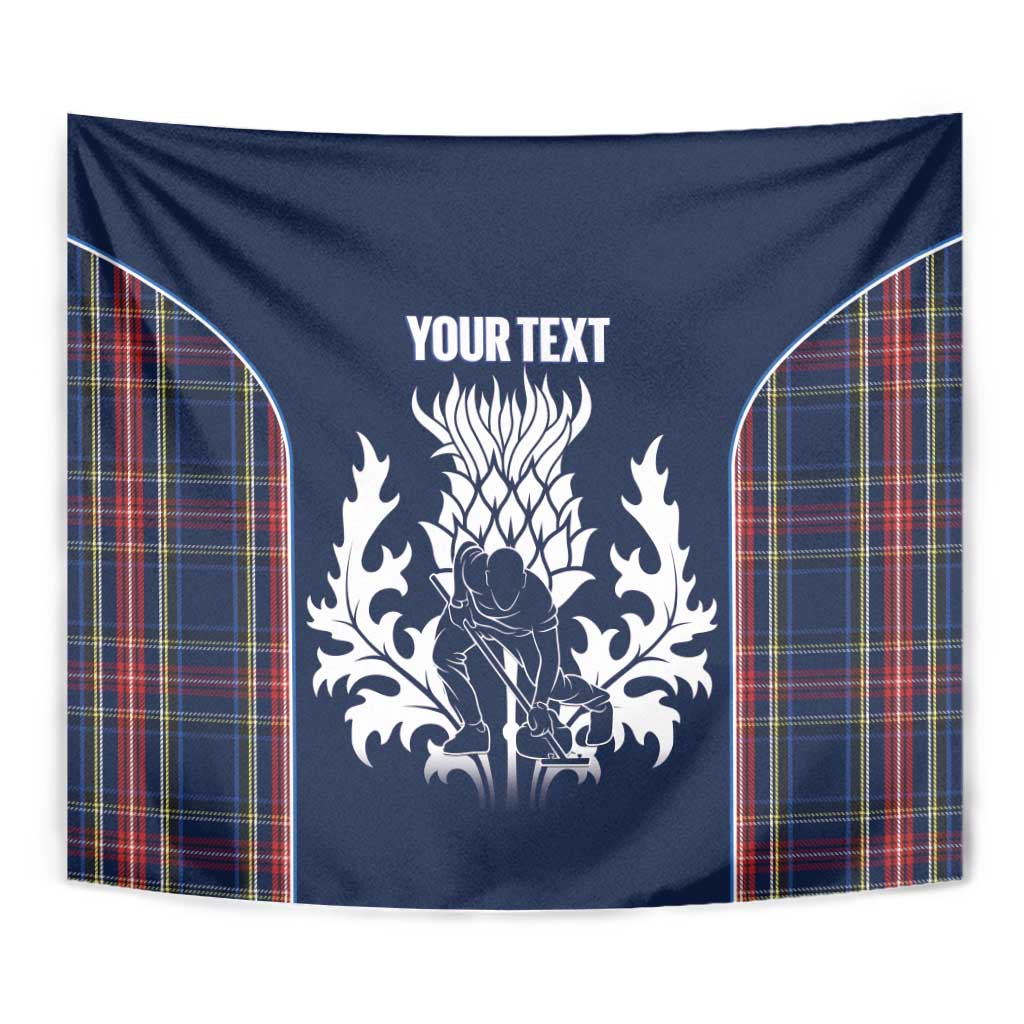 Custom Scotland Curling Tapestry Scottish Thistle Mix Tartan Pattern - Wonder Print Shop
