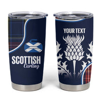 Custom Scotland Curling Tumbler Cup Scottish Thistle Mix Tartan Pattern - Wonder Print Shop