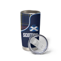 Custom Scotland Curling Tumbler Cup Scottish Thistle Mix Tartan Pattern - Wonder Print Shop