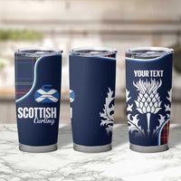 Custom Scotland Curling Tumbler Cup Scottish Thistle Mix Tartan Pattern - Wonder Print Shop