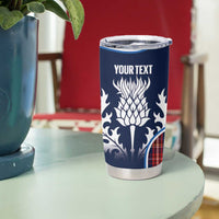 Custom Scotland Curling Tumbler Cup Scottish Thistle Mix Tartan Pattern - Wonder Print Shop