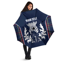 Custom Scotland Curling Umbrella Scottish Thistle Mix Tartan Pattern - Wonder Print Shop