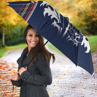 Custom Scotland Curling Umbrella Scottish Thistle Mix Tartan Pattern - Wonder Print Shop