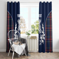 Custom Scotland Curling Window Curtain Scottish Thistle Mix Tartan Pattern - Wonder Print Shop