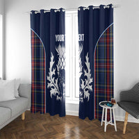 Custom Scotland Curling Window Curtain Scottish Thistle Mix Tartan Pattern - Wonder Print Shop