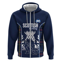 Custom Scotland Curling Zip Hoodie Scottish Thistle Mix Tartan Pattern - Wonder Print Shop