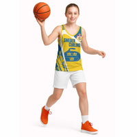 Custom Sweden Curling Basketball Jersey Konungariket Sverige Tre Kronor Grunge Style - Wonder Print Shop