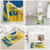 Custom Sweden Curling Bathroom Set Konungariket Sverige Tre Kronor Grunge Style - Wonder Print Shop