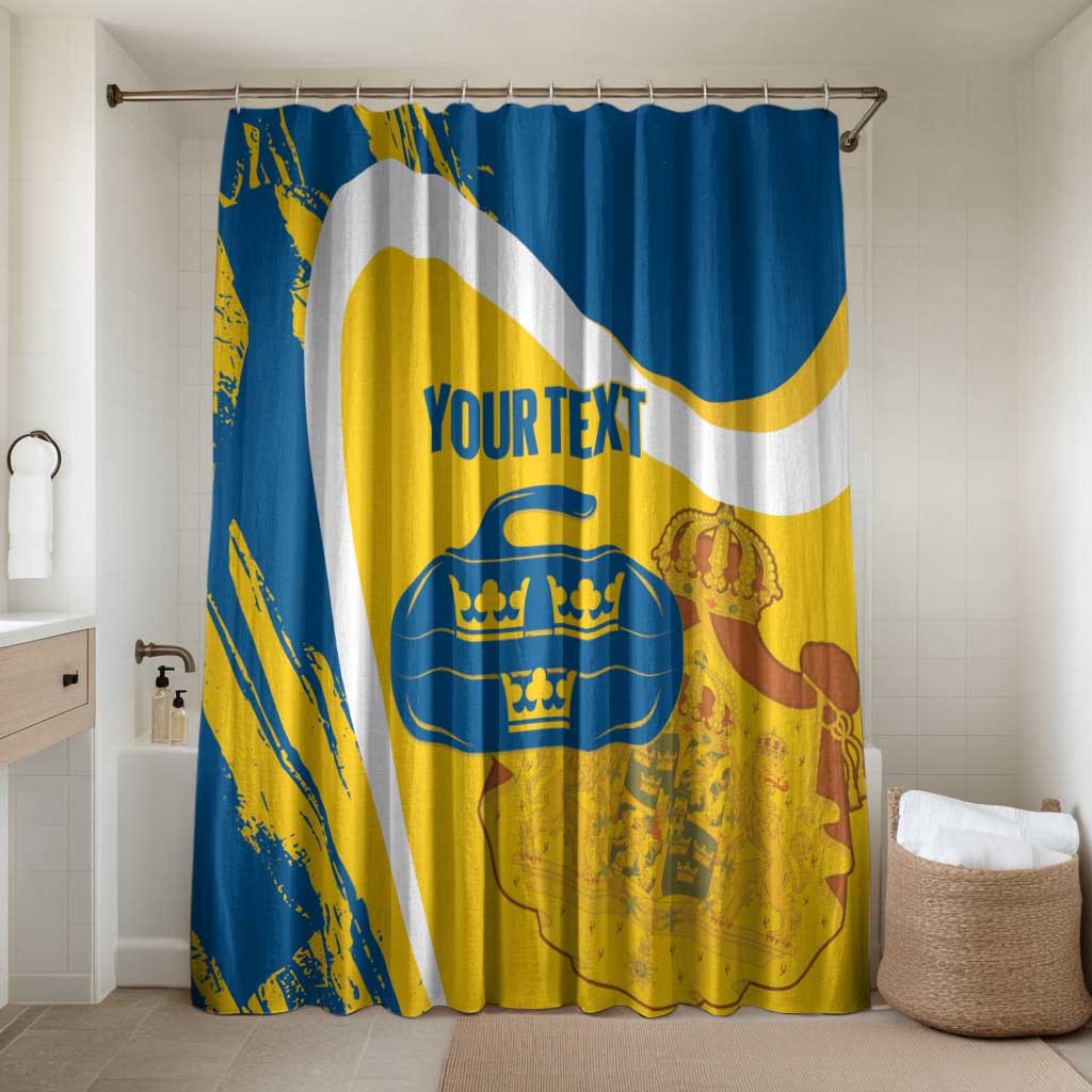Custom Sweden Curling Bathroom Set Konungariket Sverige Tre Kronor Grunge Style - Wonder Print Shop
