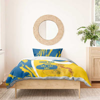 Custom Sweden Curling Bedding Set Konungariket Sverige Tre Kronor Grunge Style - Wonder Print Shop