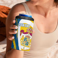 Custom Sweden Curling 4 in 1 Can Cooler Tumbler Konungariket Sverige Tre Kronor Grunge Style - Wonder Print Shop