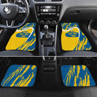 Custom Sweden Curling Car Mats Konungariket Sverige Tre Kronor Grunge Style - Wonder Print Shop