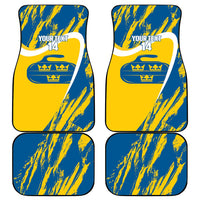 Custom Sweden Curling Car Mats Konungariket Sverige Tre Kronor Grunge Style - Wonder Print Shop
