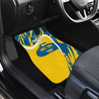 Custom Sweden Curling Car Mats Konungariket Sverige Tre Kronor Grunge Style - Wonder Print Shop