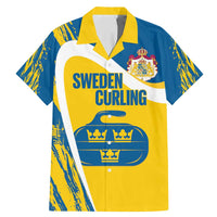 Custom Sweden Curling Family Matching Mermaid Dress and Hawaiian Shirt Konungariket Sverige Tre Kronor Grunge Style - Wonder Print Shop