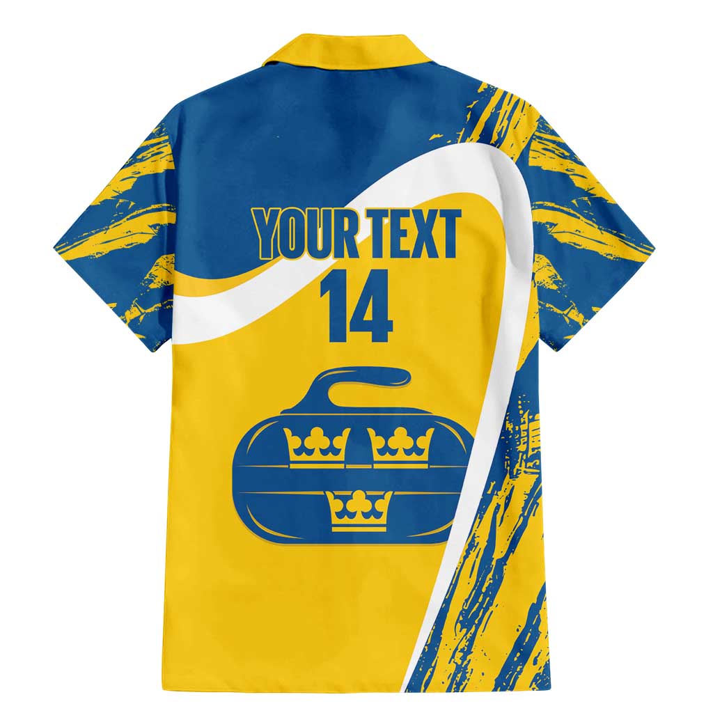 Custom Sweden Curling Family Matching Mermaid Dress and Hawaiian Shirt Konungariket Sverige Tre Kronor Grunge Style - Wonder Print Shop