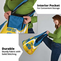 Custom Sweden Curling Grocery Bag Konungariket Sverige Tre Kronor Grunge Style - Wonder Print Shop